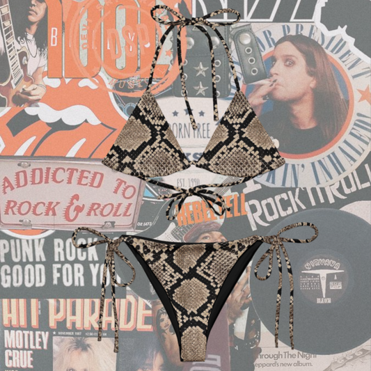White Snake Skin Bikini