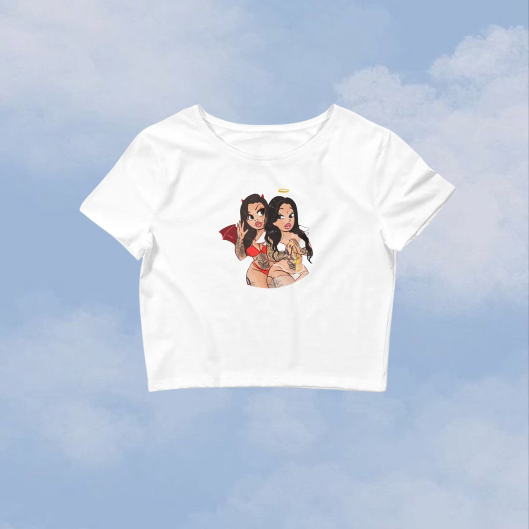 Angel & Devil Crop Tee