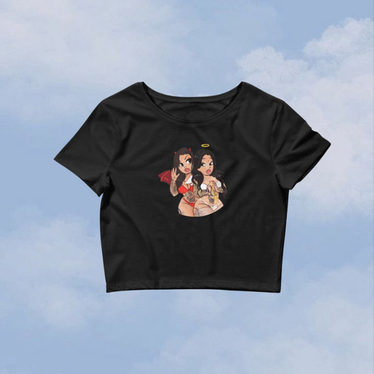 Angel & Devil Crop Tee