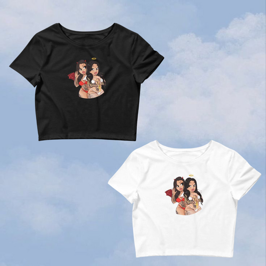Angel & Devil Crop Tee