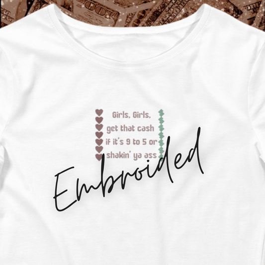 Werk It Embroidered Crop Tee