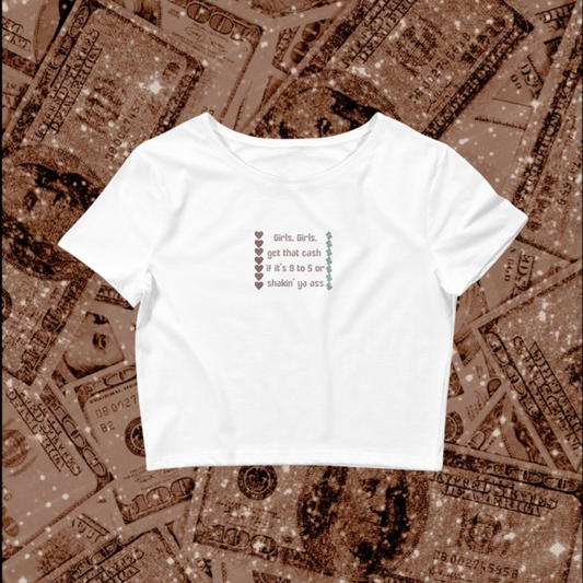 Werk It Embroidered Crop Tee