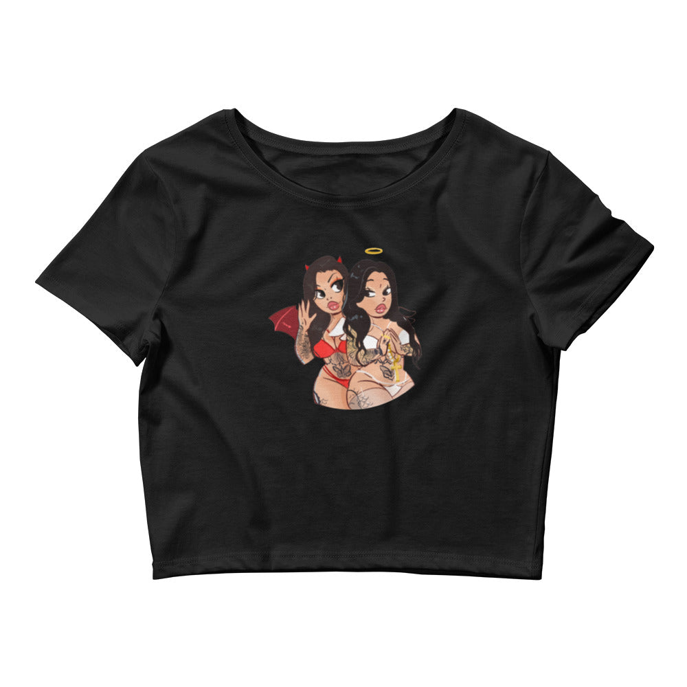 Angel & Devil Crop Tee