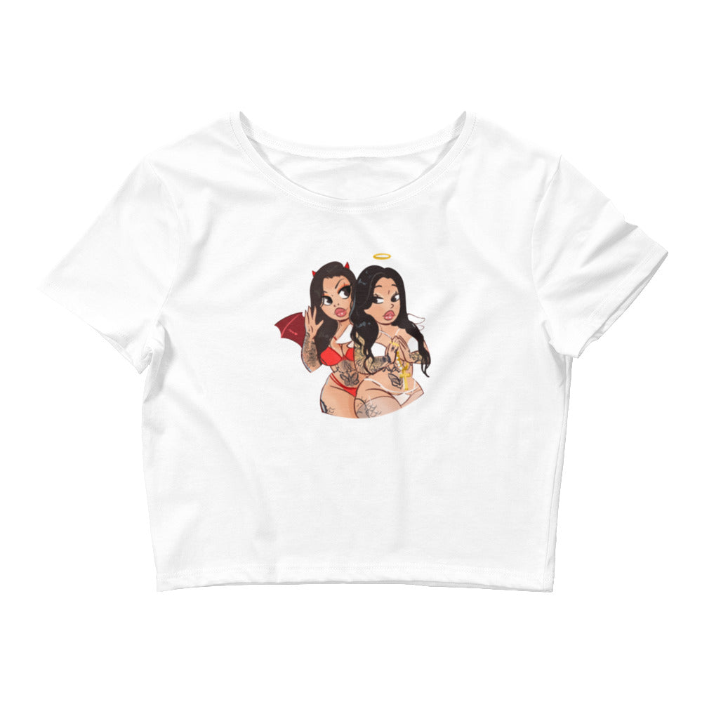 Angel & Devil Crop Tee